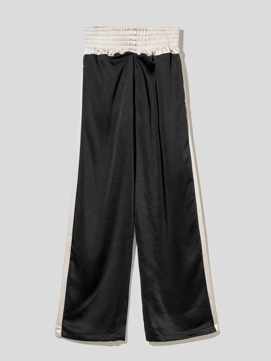 CFABW00203 - Pantalone In Raso Con Etichetta Nero