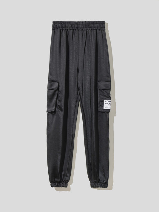 CFABW00205 - Pantalone In Raso Con Etichetta Nero