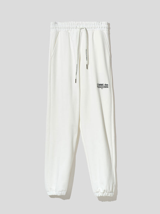 CFABW00225 - Pantalone In Felpa Con Ricamo Sul Davanti Latte
