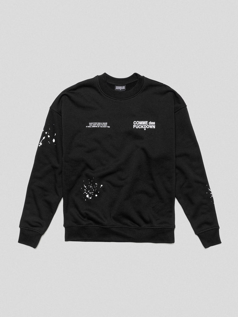 T-Shirt Comme des Fuckdown logata con strappi uomo