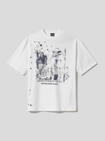 CFABM00033 - T-Shirt In Jersey Con Stampa Sul Davanti Bianco
