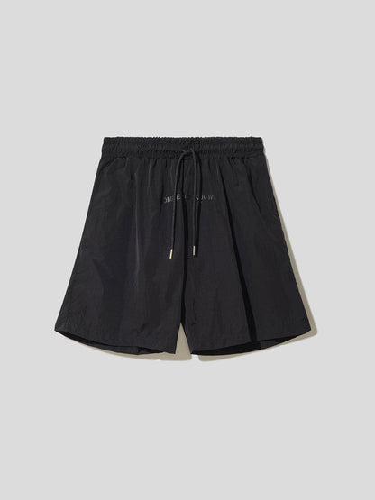 CFABM00048 - Nylon Bermuda shorts with black application on the front